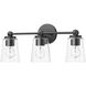 Lauryn 3 Light 22 inch Matte Black Bathroom Vanity Light Wall Light